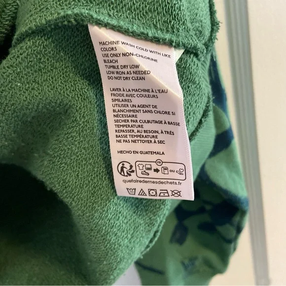 Maeve Sketchy Floral Sweatshirt Women’s 1X Green & Blue Allover Printed Crew - Picture 7 of 8